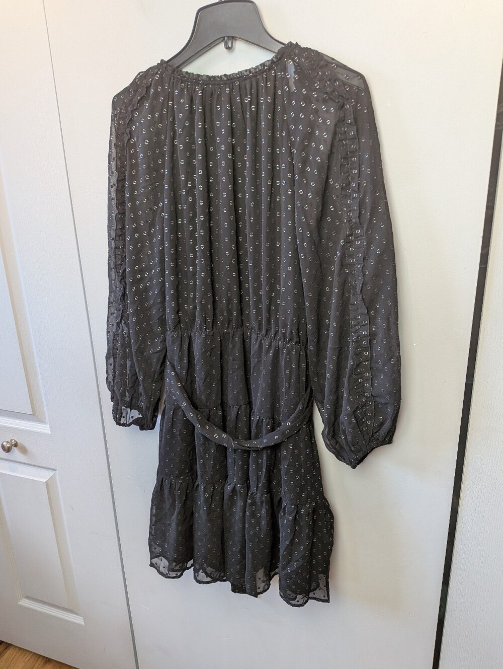 DESIGUAL Women Mini Dress Polka Dot Black Silver Size XL Long Sleeve Holiday - Picture 13 of 16